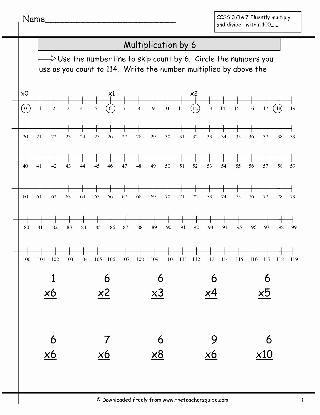 Multiplying by 6 Worksheet Luxury Multiplication Facts Worksheets From the Teacher S Guide