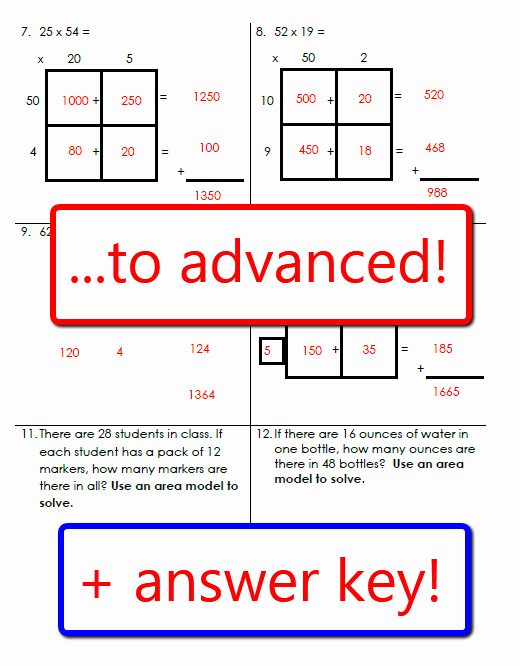 50 Multiplying Fractions Area Model Worksheet