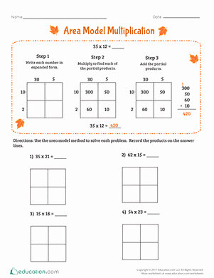 Multiplying Fractions area Model Worksheet Elegant area Model Multiplication Worksheet