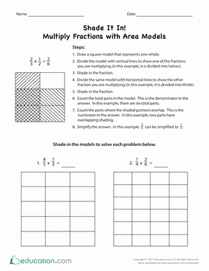 Multiplying Fractions Using Models Worksheet Awesome How to Multiply Fractions Worksheet