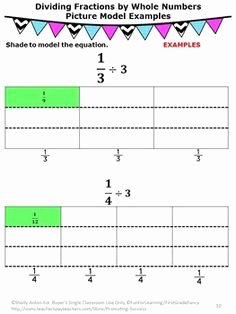 Multiplying Fractions Using Models Worksheet Fresh Dividing Fractions by whole Numbers On A Number Line