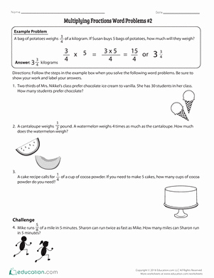 Multiplying Fractions Word Problems Worksheet Best Of 4th Grade Fractions Worksheets &amp; Free Printables