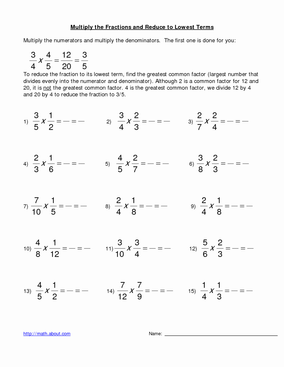 49 Multiplying Mixed Fractions Worksheet