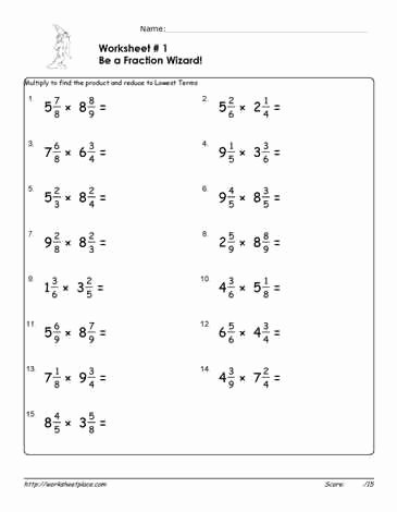 Multiplying Mixed Fractions Worksheet Best Of Multiply Fractions with Mixed Numbers 1 Math