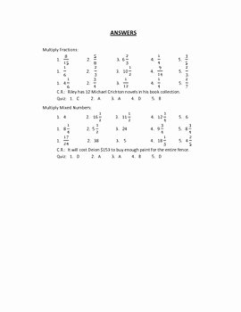 Multiplying Mixed Numbers Worksheet Fresh Multiplying Fractions and Mixed Numbers Warm Ups or