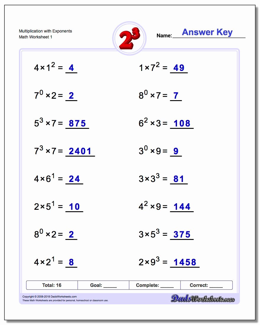 Multiplying Monomials Worksheet Answers Elegant Exponents Worksheets