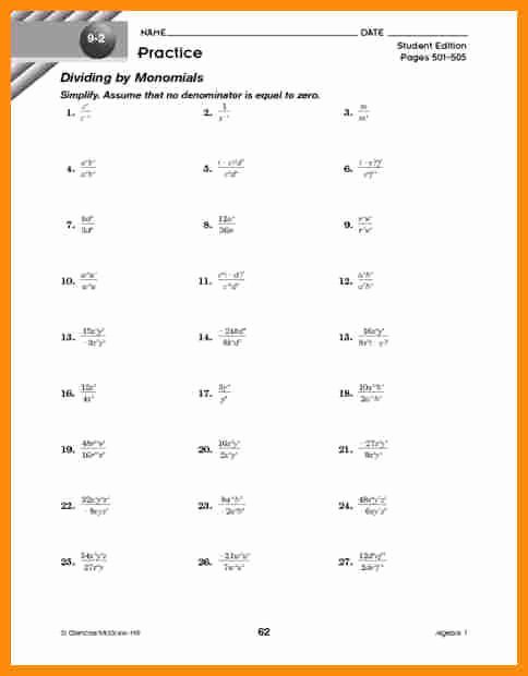 Multiplying Monomials Worksheet Answers Lovely Multiplying Monomials Worksheet
