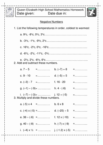 Multiplying Negative Numbers Worksheet Fresh Calculating with Negative Numbers Worksheet by Jlcaseyuk