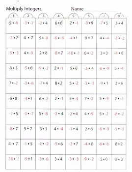 Multiplying Negative Numbers Worksheet New Multiplying Integers Worksheet