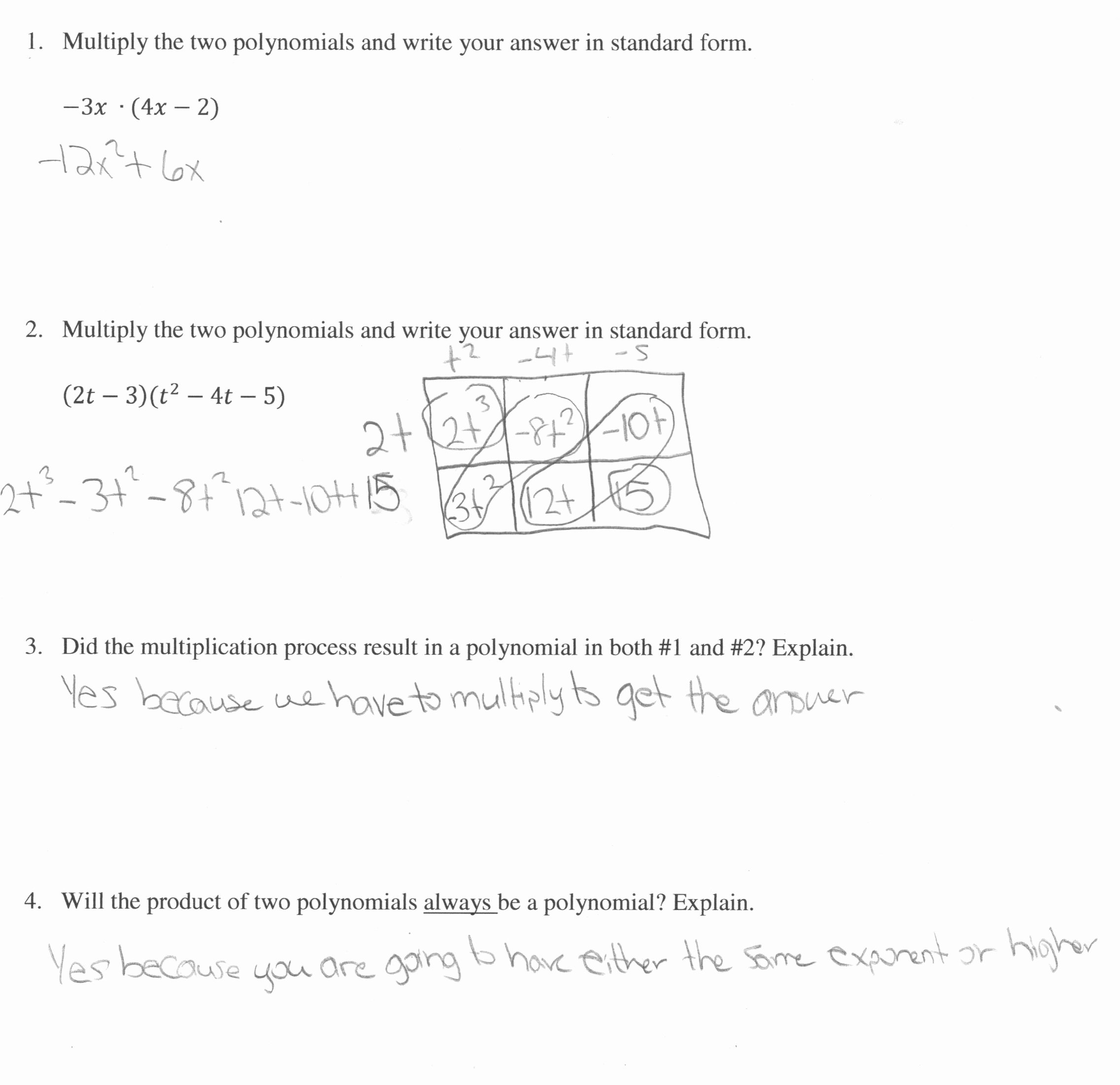 Multiplying Polynomials Worksheet 1 Answers Awesome Worksheet Multiplying Special Case Polynomials Grass