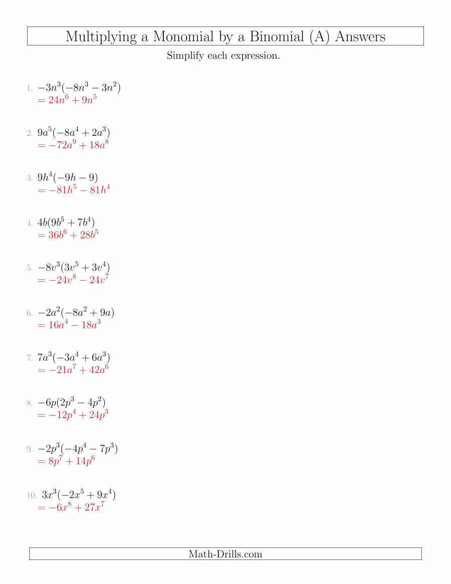50 Multiplying Polynomials Worksheet 1 Answers Chessmuseum Template