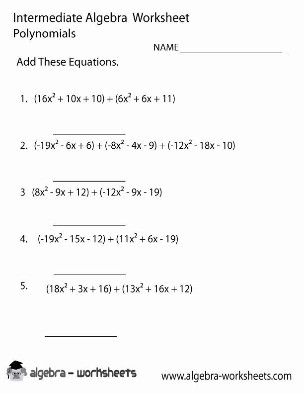 Multiplying Polynomials Worksheet 1 Answers Luxury 10 Best Of Adding Polynomials Worksheet with