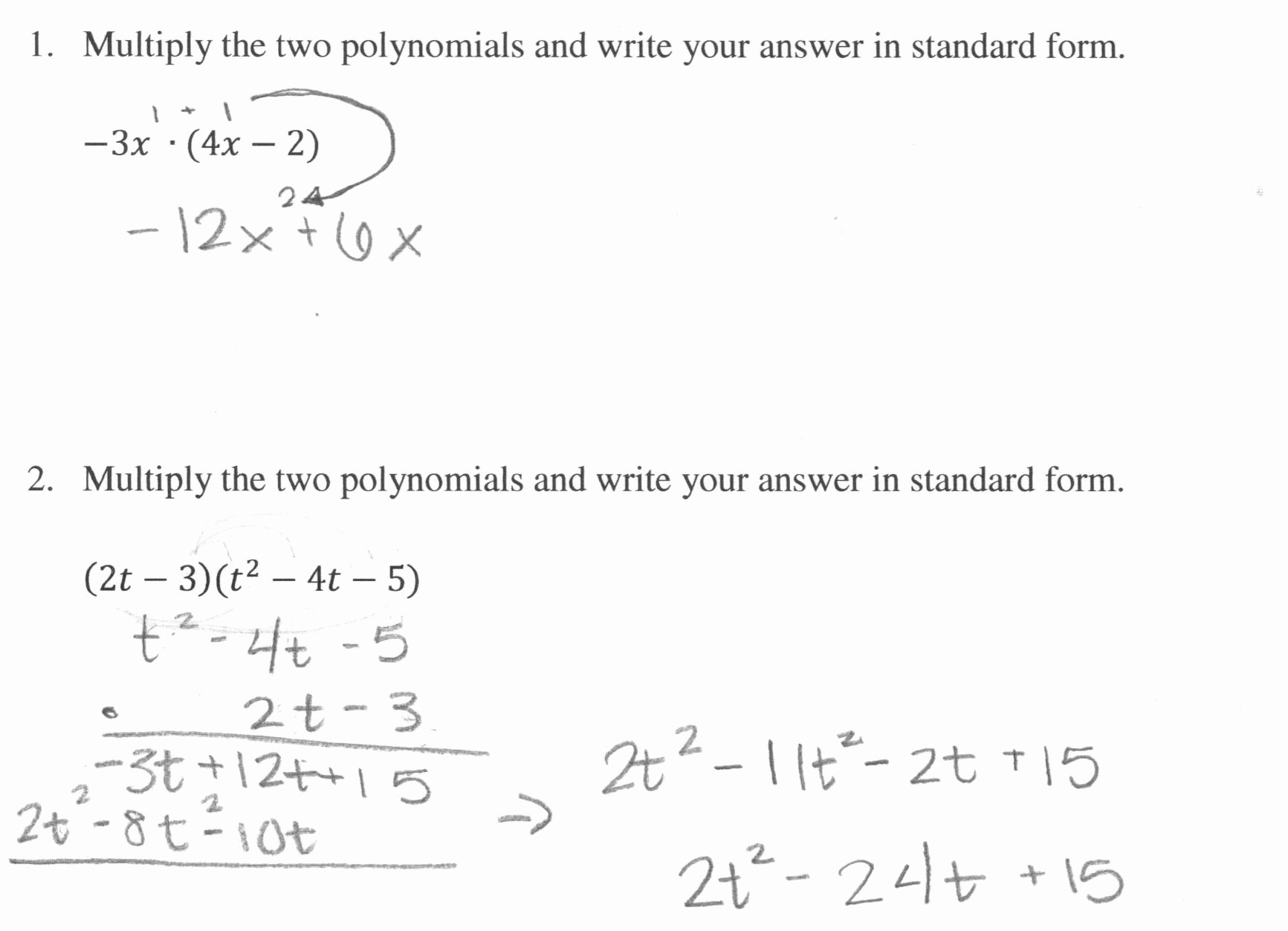 Multiplying Polynomials Worksheet 1 Answers New Multiplying Polynomials 1