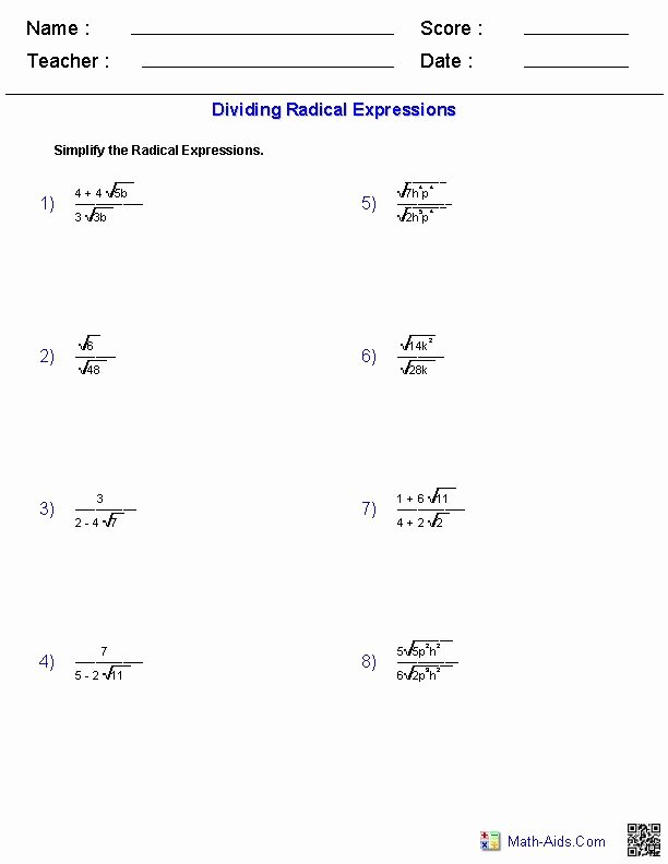 Multiplying Radical Expressions Worksheet New 17 Best Images About Tutoring On Pinterest
