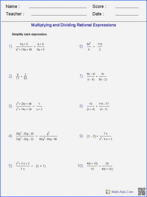 Multiplying Rational Expression Worksheet Fresh Multiplying Monomials Worksheet