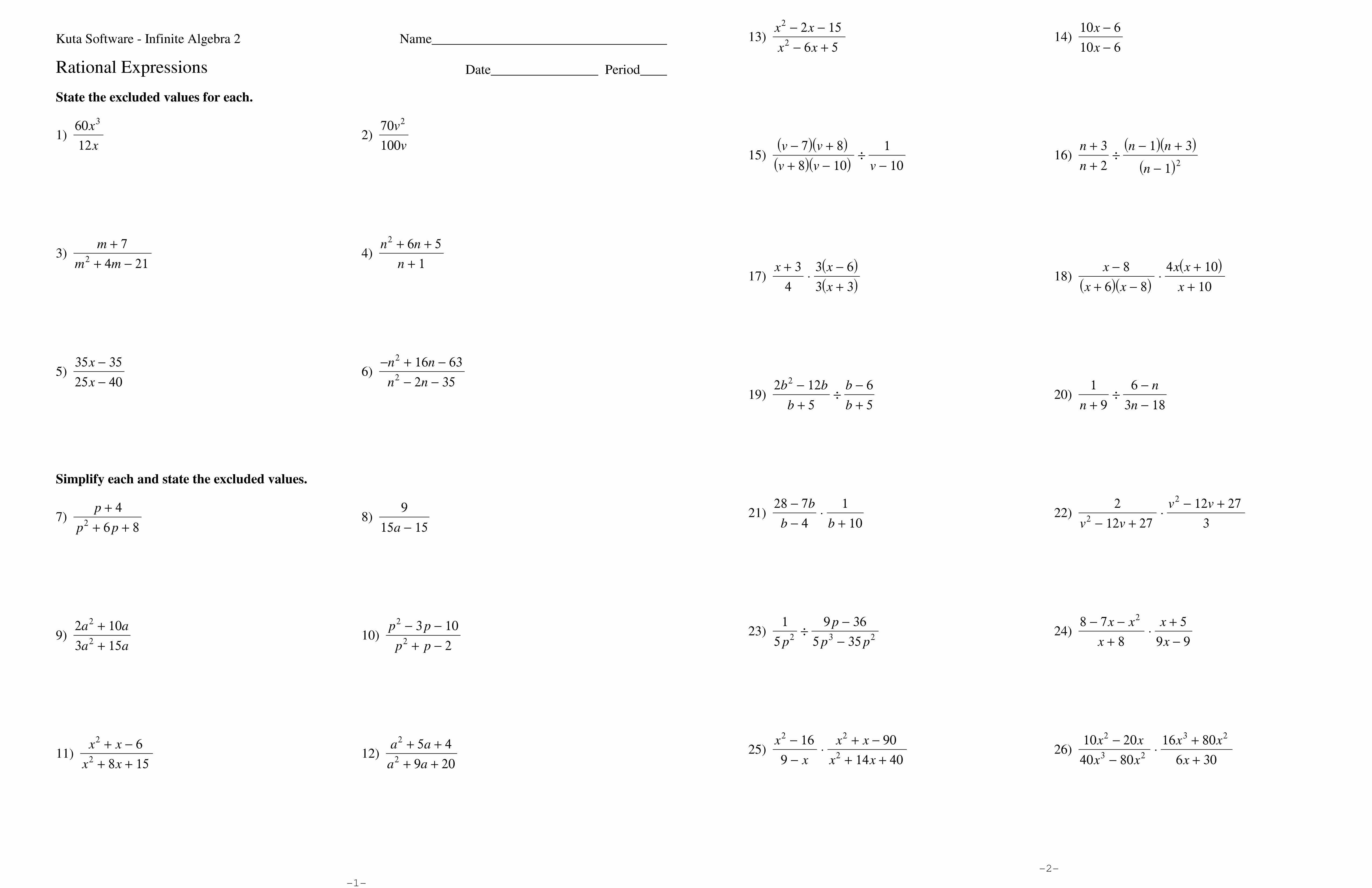 Multiplying Rational Expressions Worksheet Lovely Algebra Ii &amp; Trigonometry Ms Sims 3rd Period