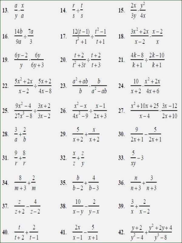 Multiplying Rational Expressions Worksheet Luxury 23 Multiplying Rational Expressions Worksheet Algebra 2