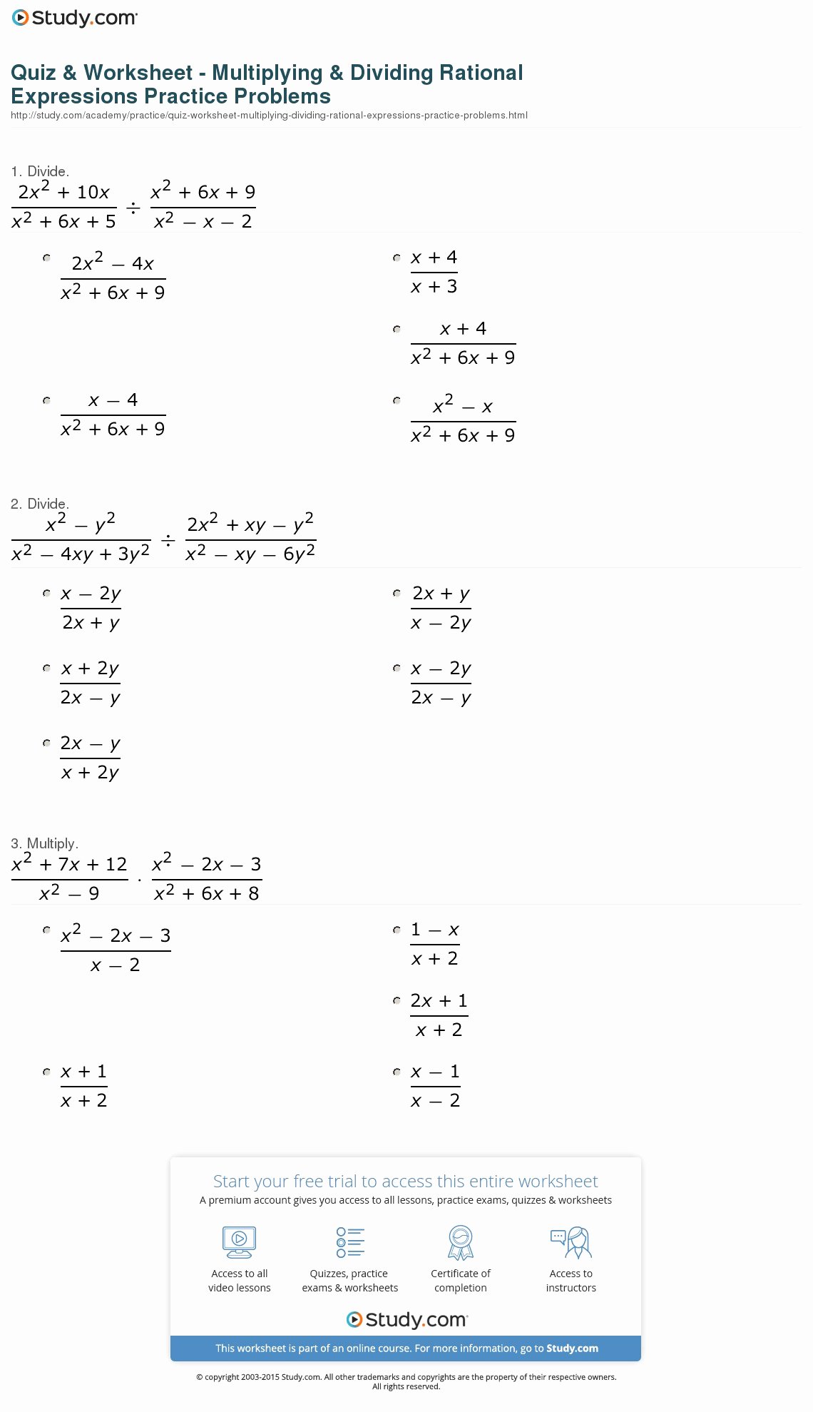 50 Multiplying Rational Numbers Worksheet