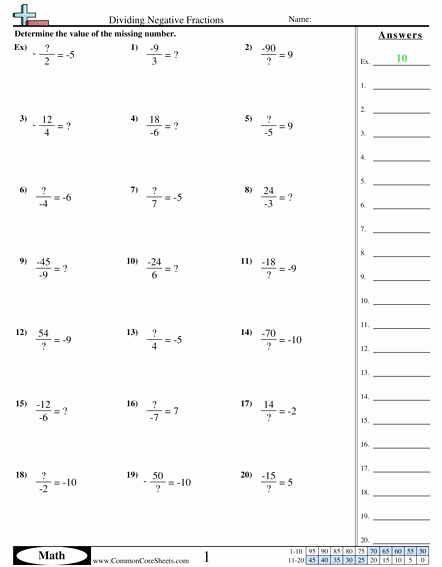 Multiplying Rational Numbers Worksheet With Answers