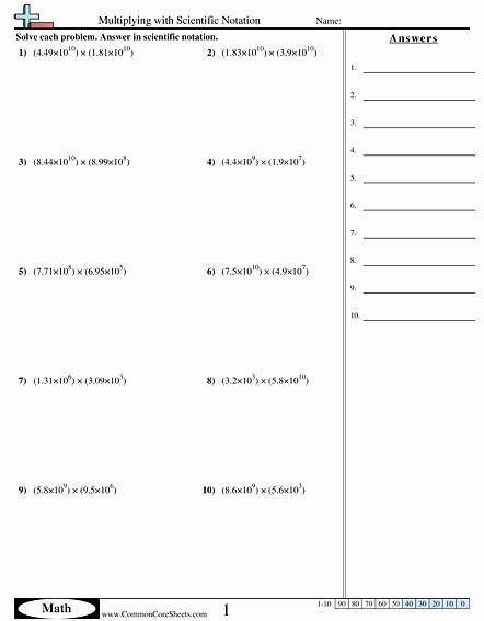 Multiplying Scientific Notation Worksheet Fresh Algebra Worksheets