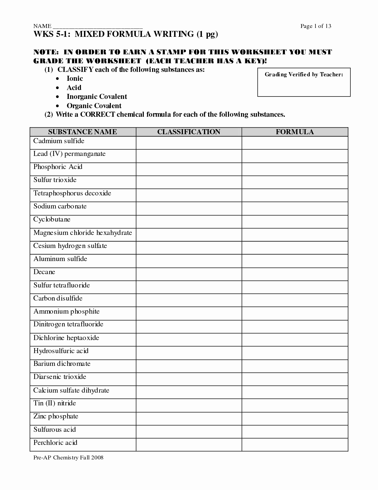 Naming Binary Ionic Compounds Worksheet Best Of 16 Best Of Chemistry Naming Pounds Worksheet