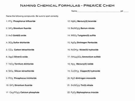 Naming Binary Ionic Compounds Worksheet Elegant Naming Molecular Pounds Worksheet Answers