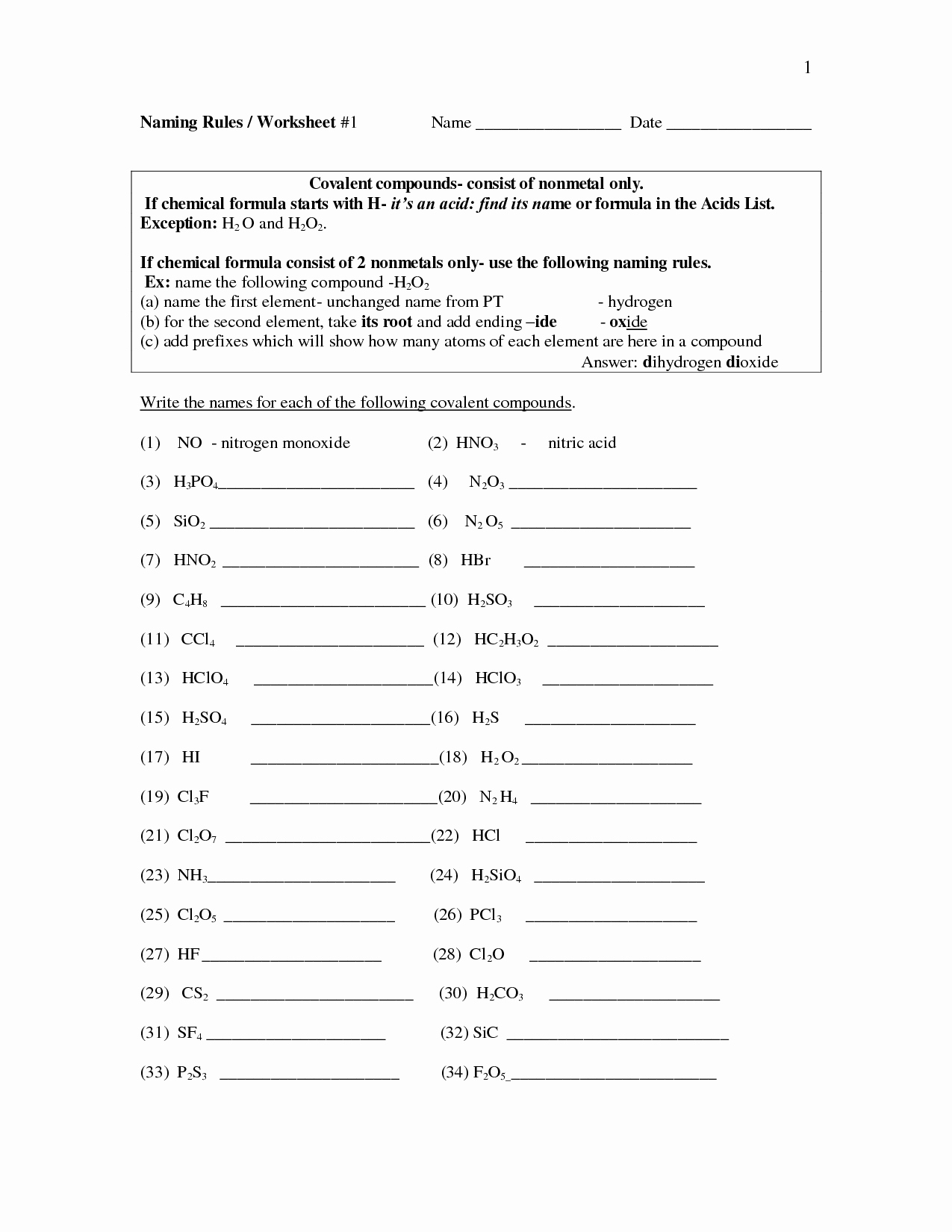 Naming Chemical Compounds Worksheet Answers Lovely 16 Best Of Chemistry Naming Pounds Worksheet