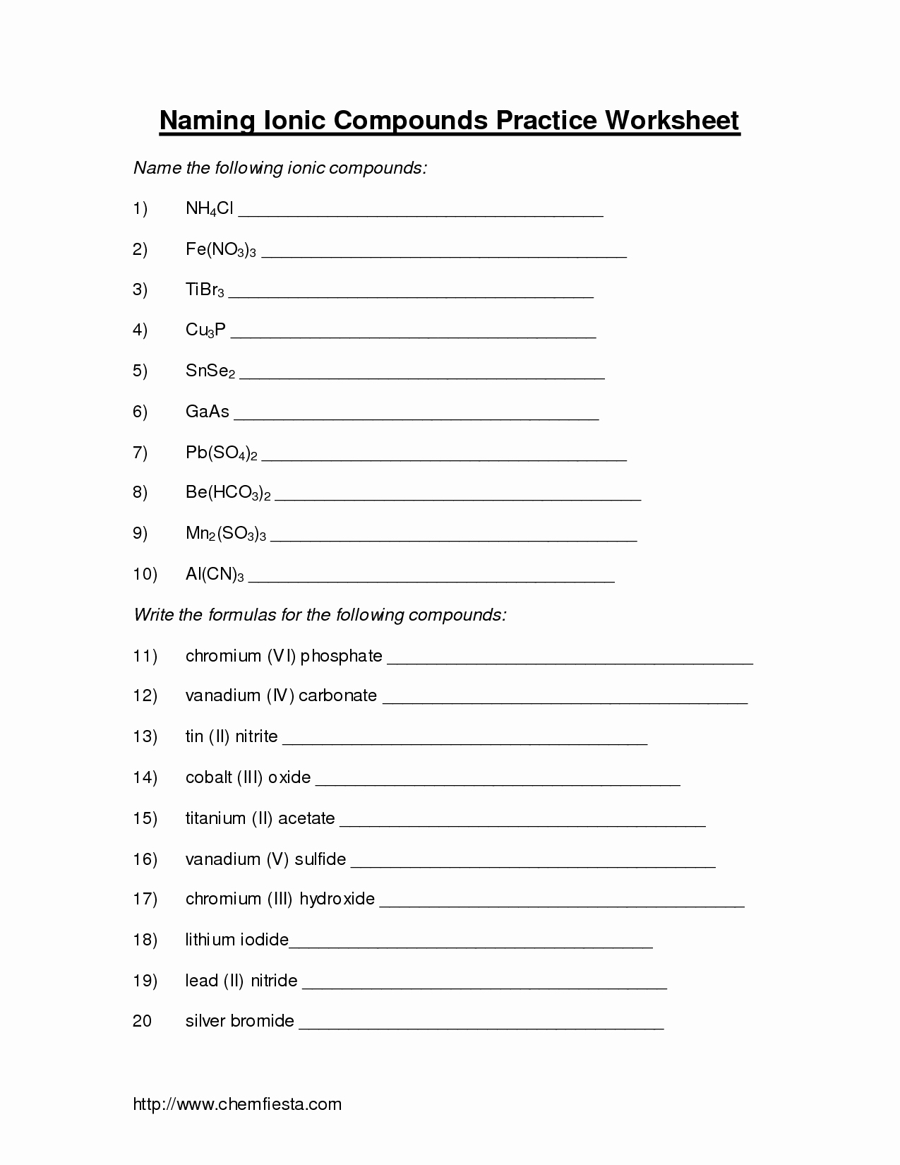 Naming Chemical Compounds Worksheet Answers Luxury Writing and Naming Ionic Pounds Worksheet Answer Key