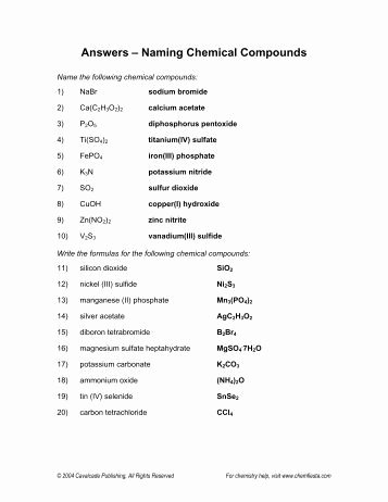 Naming Chemical Compounds Worksheet Answers Unique Lots Of Ionic Naming Practice Problems
