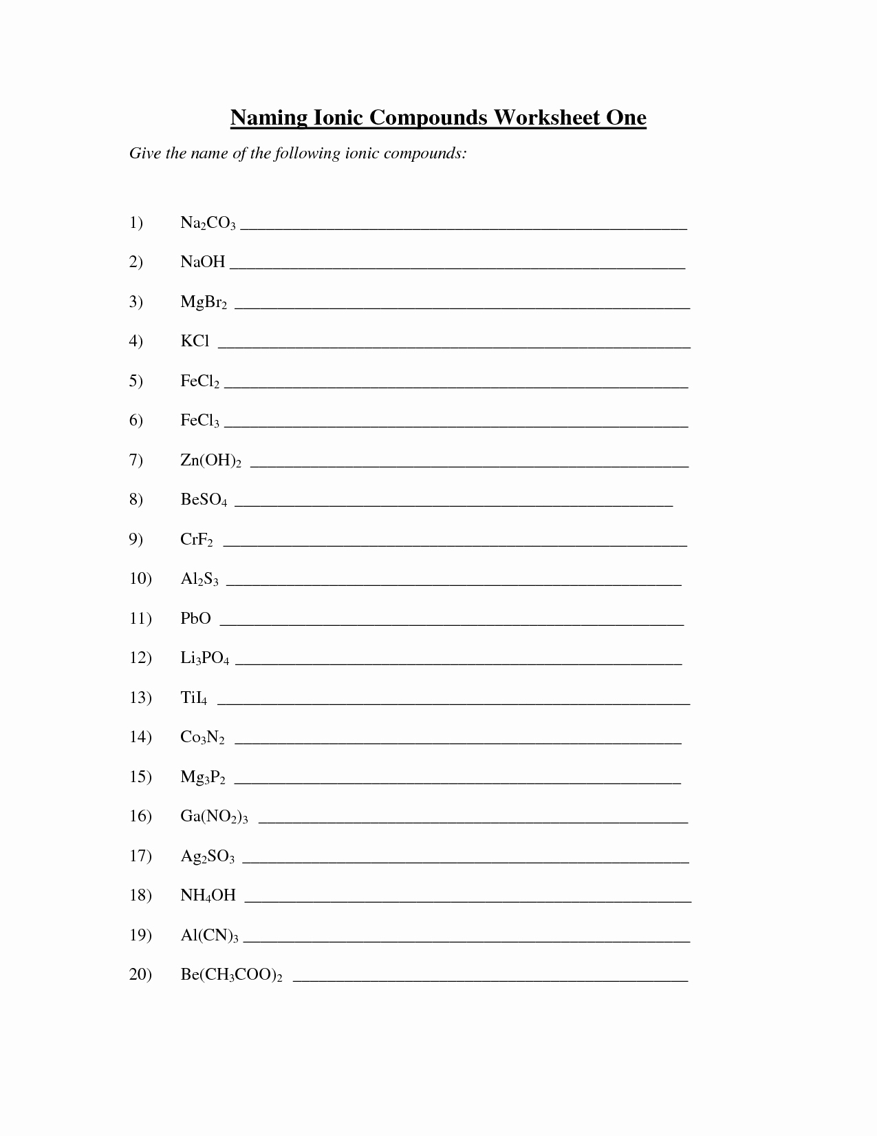 Naming Molecular Compounds Worksheet Answers Elegant Naming Covalent Pounds Worksheet Answer Key Www