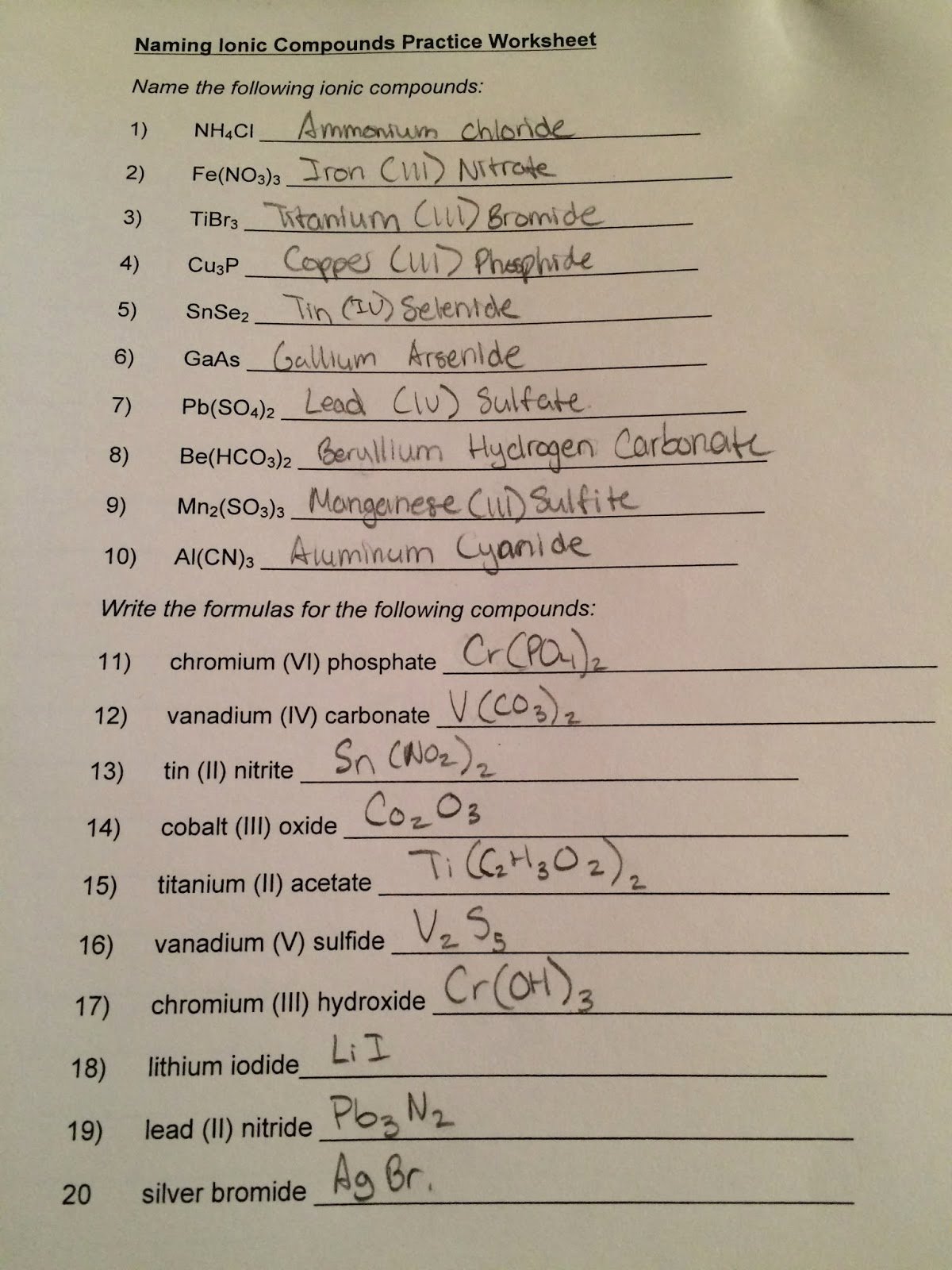 Naming Molecular Compounds Worksheet Answers New 54 Naming Ionic and Covalent Pounds Worksheet Best