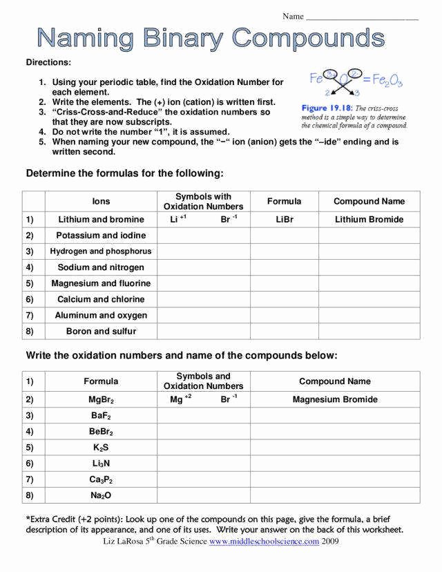 Naming Molecular Compounds Worksheet New Naming Pounds Worksheet