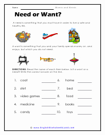 Needs and Wants Worksheet Beautiful Wants and Needs Worksheets