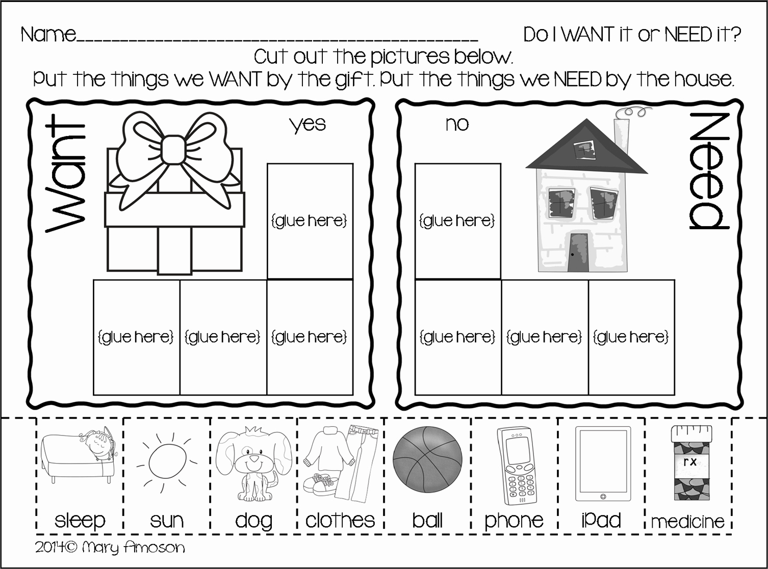 Needs and Wants Worksheet Best Of Grab This Freebie today for Wants and Needs