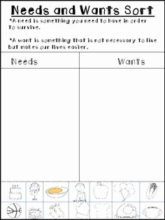 Needs and Wants Worksheet Elegant 1000 Images About 2nd social Stu S On Pinterest