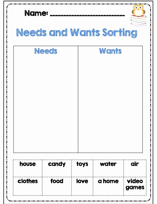 Needs and Wants Worksheet Fresh 17 Best Images About social Stu S Wants and Needs On