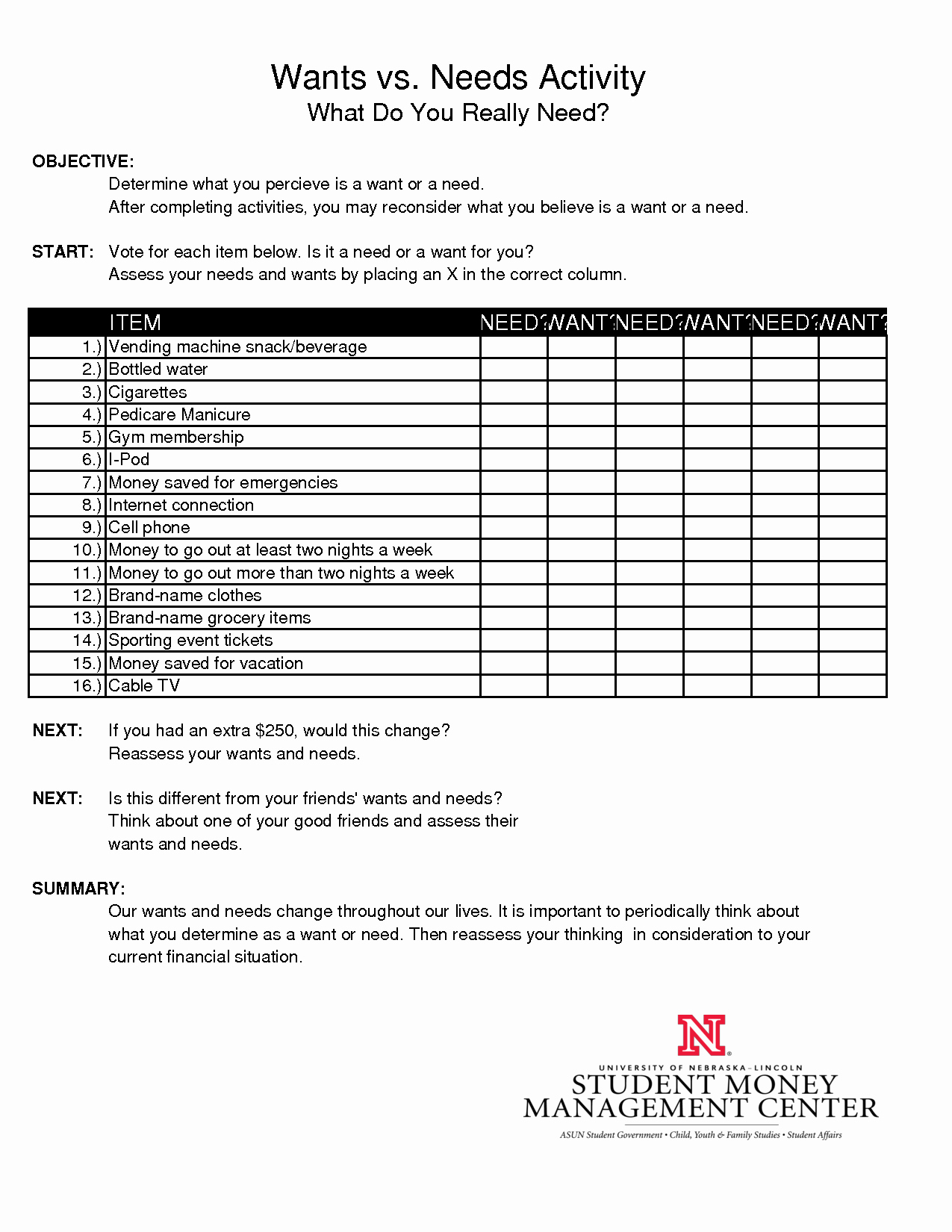 Needs and Wants Worksheet Inspirational 13 Best Of Worksheets Identifying Wants and Needs
