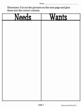 Needs Vs Wants Worksheet Inspirational Needs Vs Wants Mini Posters and Worksheets by Having A