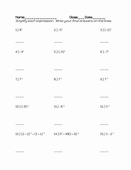Negative Exponents Worksheet Pdf Awesome Zero and Negative Exponents Practice Problems by Kathryn
