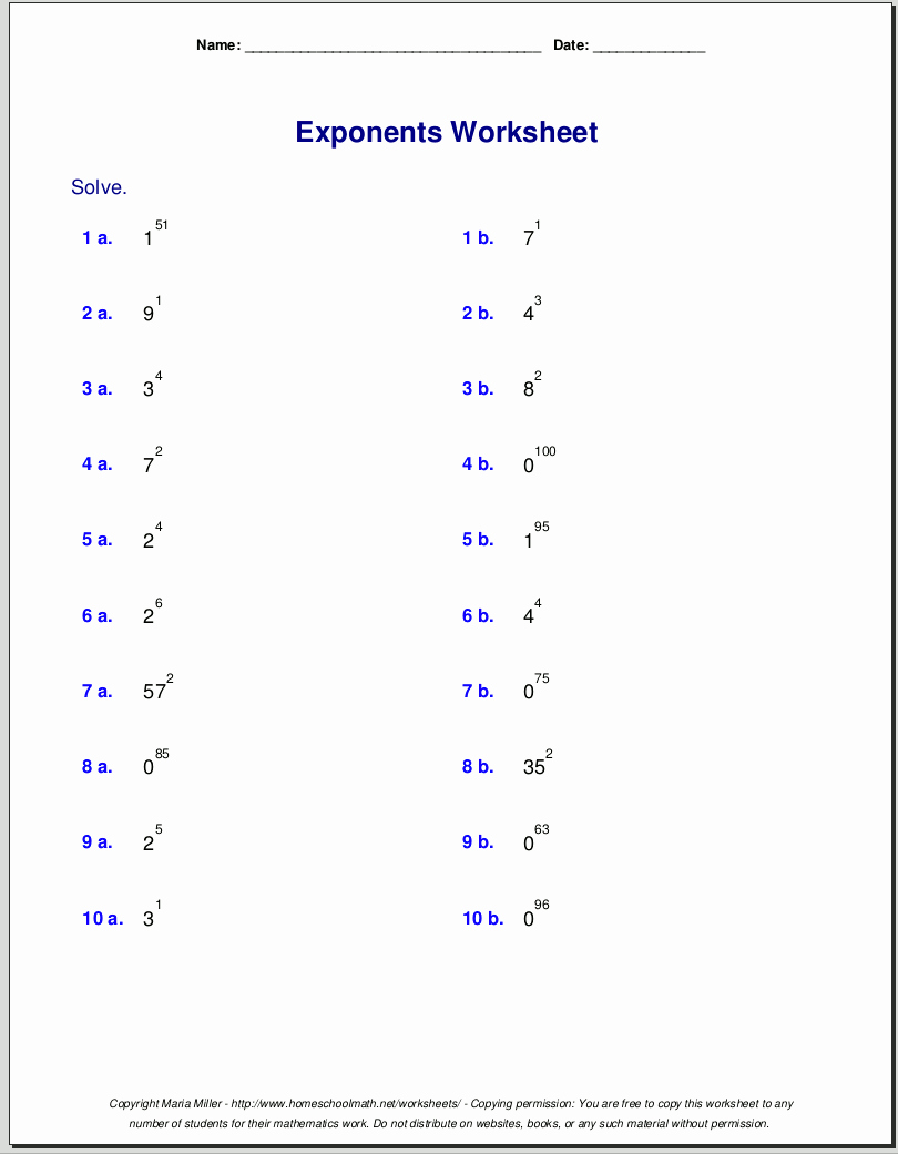 Negative Exponents Worksheet Pdf Beautiful Free Exponents Worksheets