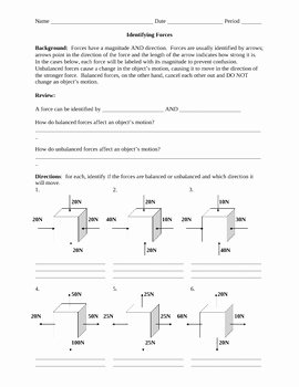 Net force Worksheet Answers Fresh forces Review Worksheet Identifying forces by Ian