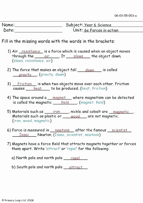 Net force Worksheet Answers New Magnets Worksheets for 1st Grade – Skgold