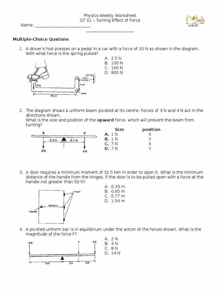 Newton Laws Worksheet Answers Awesome Newton S Second Law Motion Problems Worksheet Answer