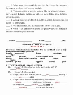Newton Laws Worksheet Answers Best Of This 10 Questions Quiz is On Newton S Laws Of Motion the
