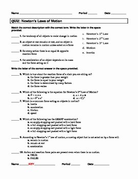 Newton Laws Worksheet Answers Elegant Quiz Newton S Laws Of Motion by Jjms