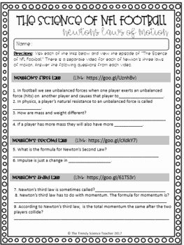 Newton Laws Worksheet Answers Lovely Newton S Laws Of Motion Worksheet by the Trendy Science