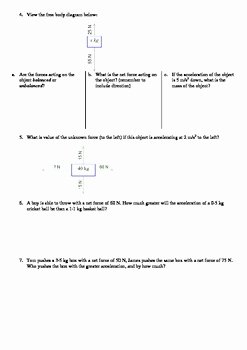 Newton Laws Worksheet Answers Lovely Newton S Second Law Of Motion Worksheet by Aussie Science