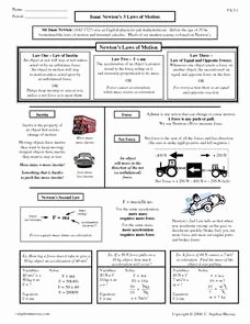 Newton&amp;#039;s Laws Of Motion Worksheet Best Of isaac Newton S 3 Laws Of Motion 10th Higher Ed Worksheet