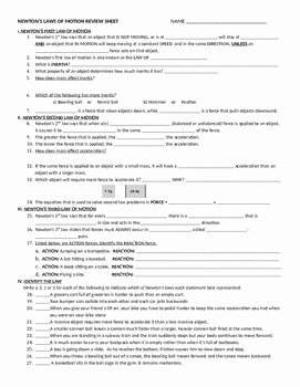 Newton&amp;#039;s Laws Review Worksheet Answers Best Of Newton S Laws Of Motion Review Worksheet by Jennifer