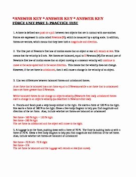 Newton&amp;#039;s Laws Worksheet Answers Awesome Net force and Newton S Second Law Of Motion Worksheet by
